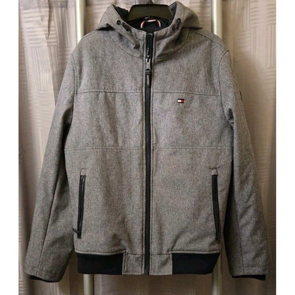 Tommy‎ Hilfiger Softshell Hooded Heather Winter Jacket Sz Medium